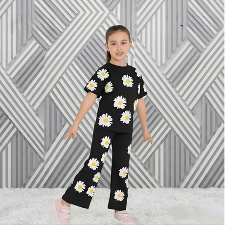 (3Y–12Y ) Code-P8 Girls Soft Printed Top & Pants Set