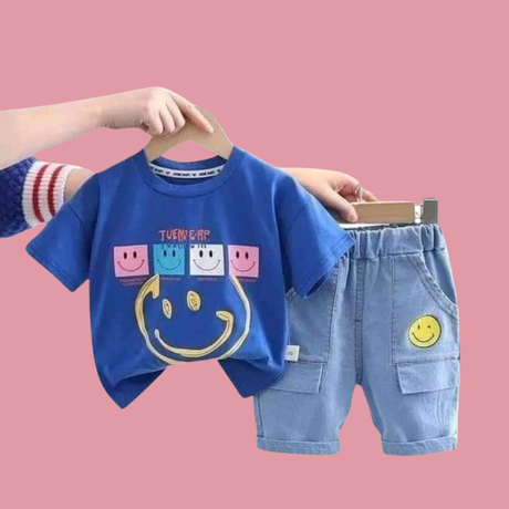 6M-6Y - Kids Denim Shorts & T-Shirt Set