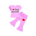 ( 1–7 Years) Twill Corner Girls  DTF Print Outfit – Soft Cotton Top & Flare Pant Set