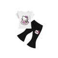 ( 1–7 Years) Twill Corner Girls  DTF Print Outfit – Soft Cotton Top & Flare Pant Set