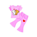 ( 1–7 Years) Twill Corner Girls  DTF Print Outfit – Soft Cotton Top & Flare Pant Set