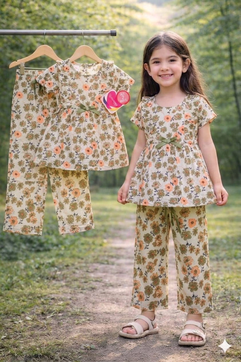 1 years to 8 years Frock +Flazu set