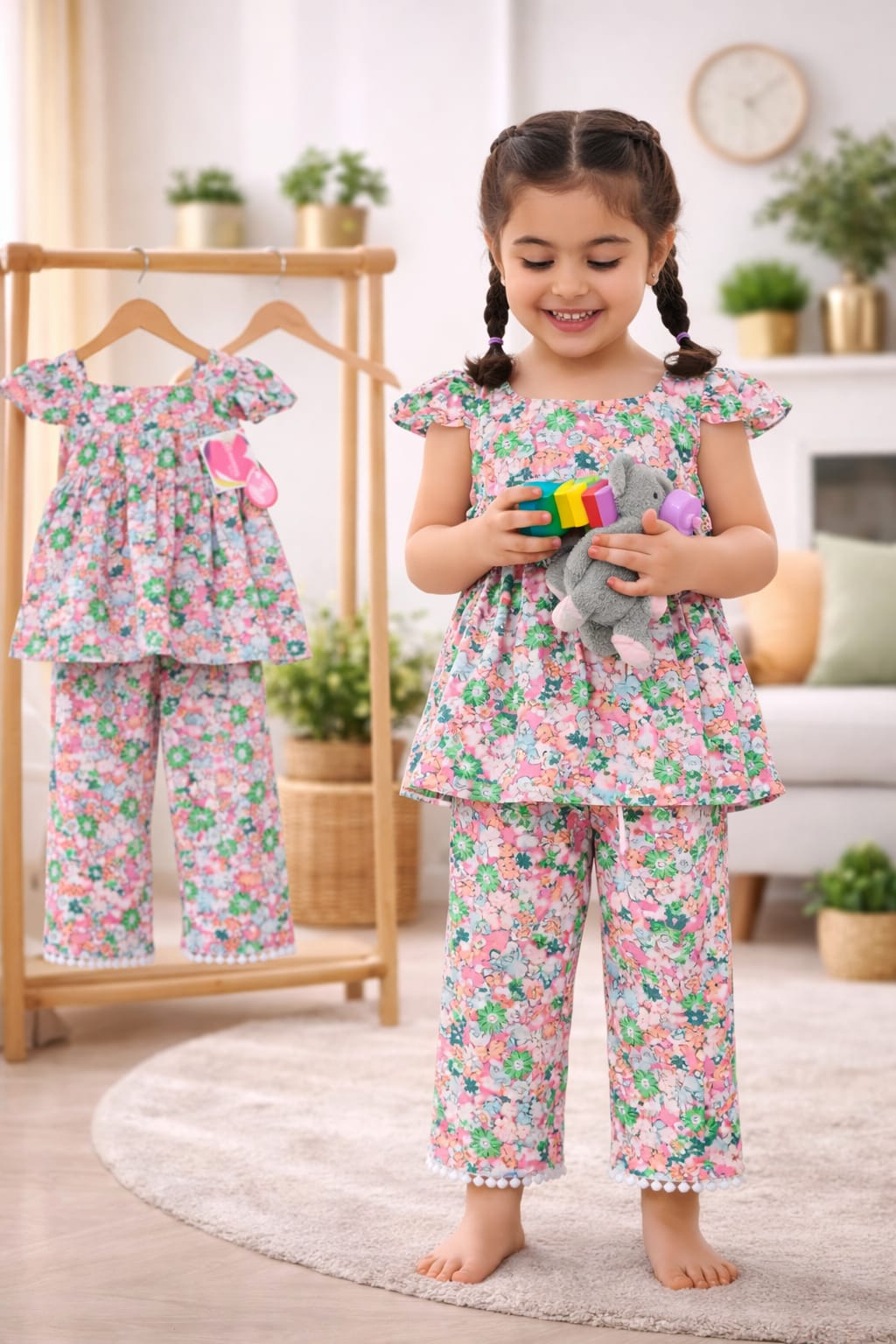 1 years to 8 years Frock +Flazu set