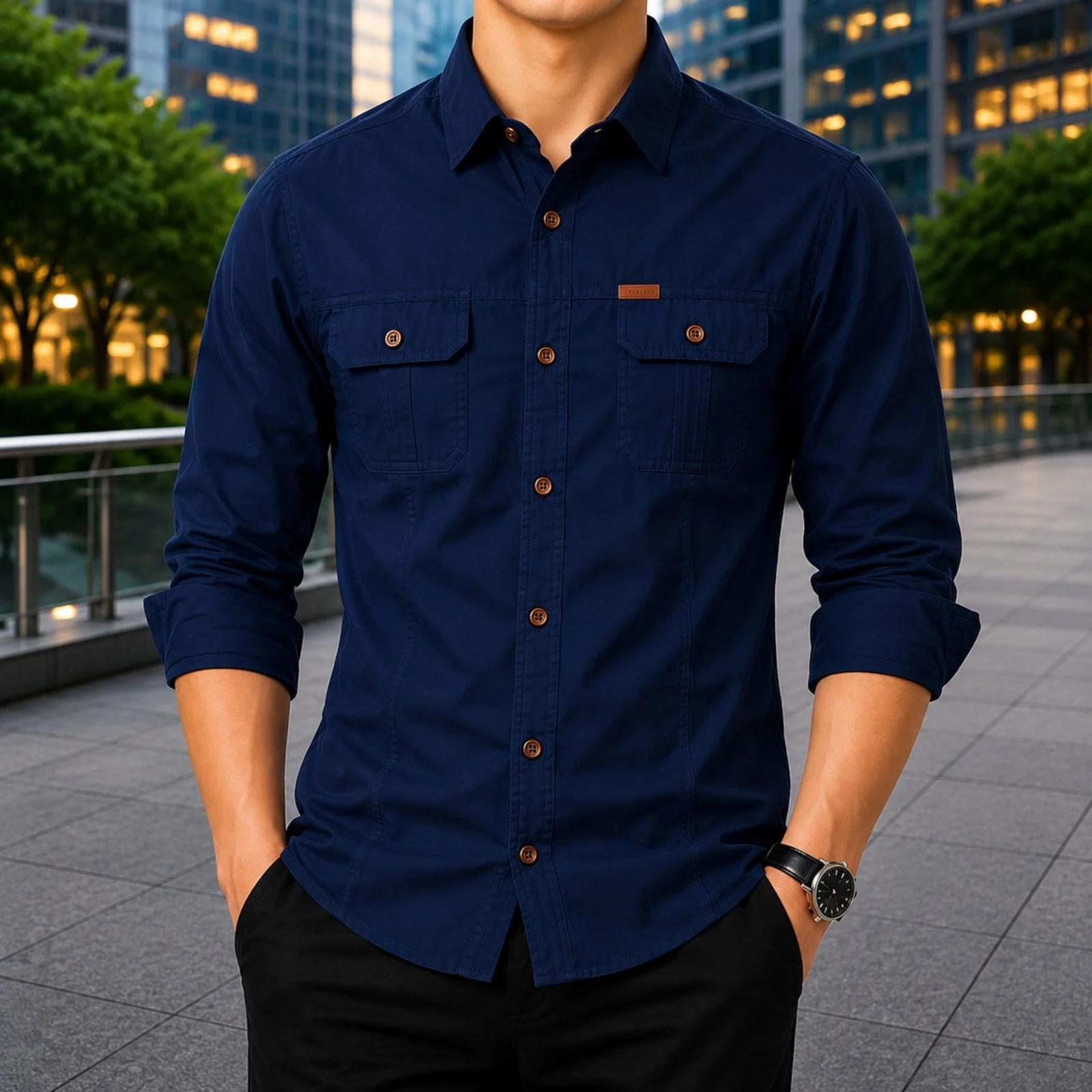 Stylish Full Sleeve Panel Shirt