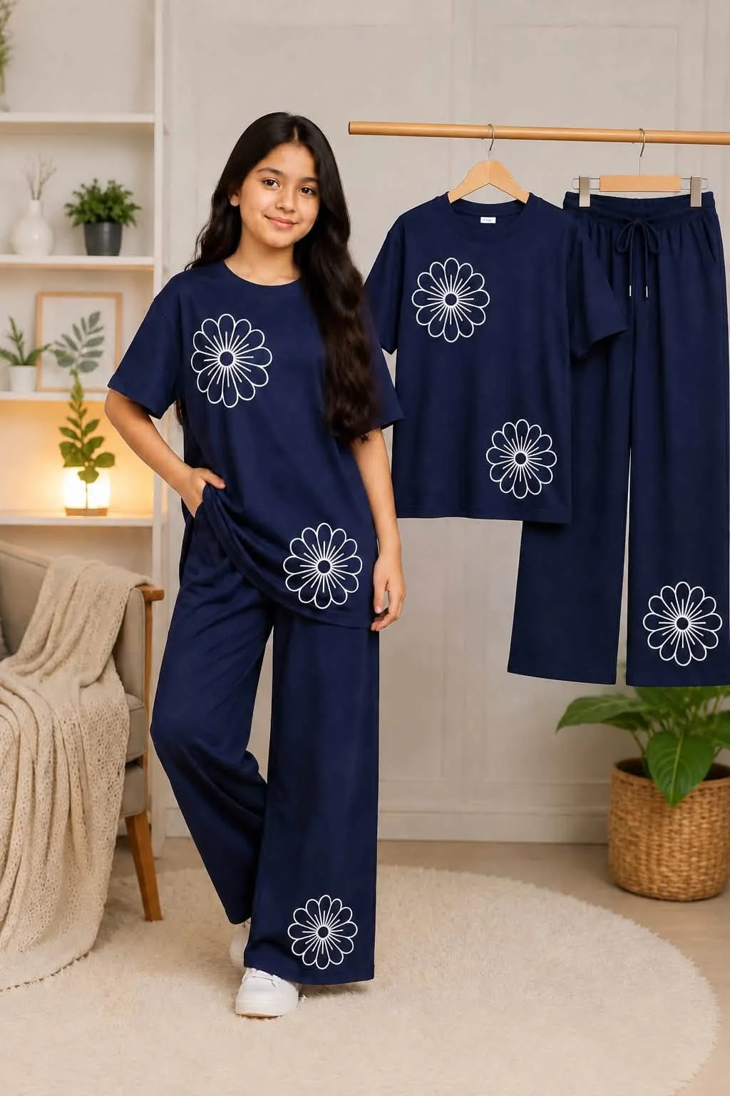 Girls T-Shart + plazu set,,,৬ বছর থেকে ১৮ বছর পর্যন্ত হবে