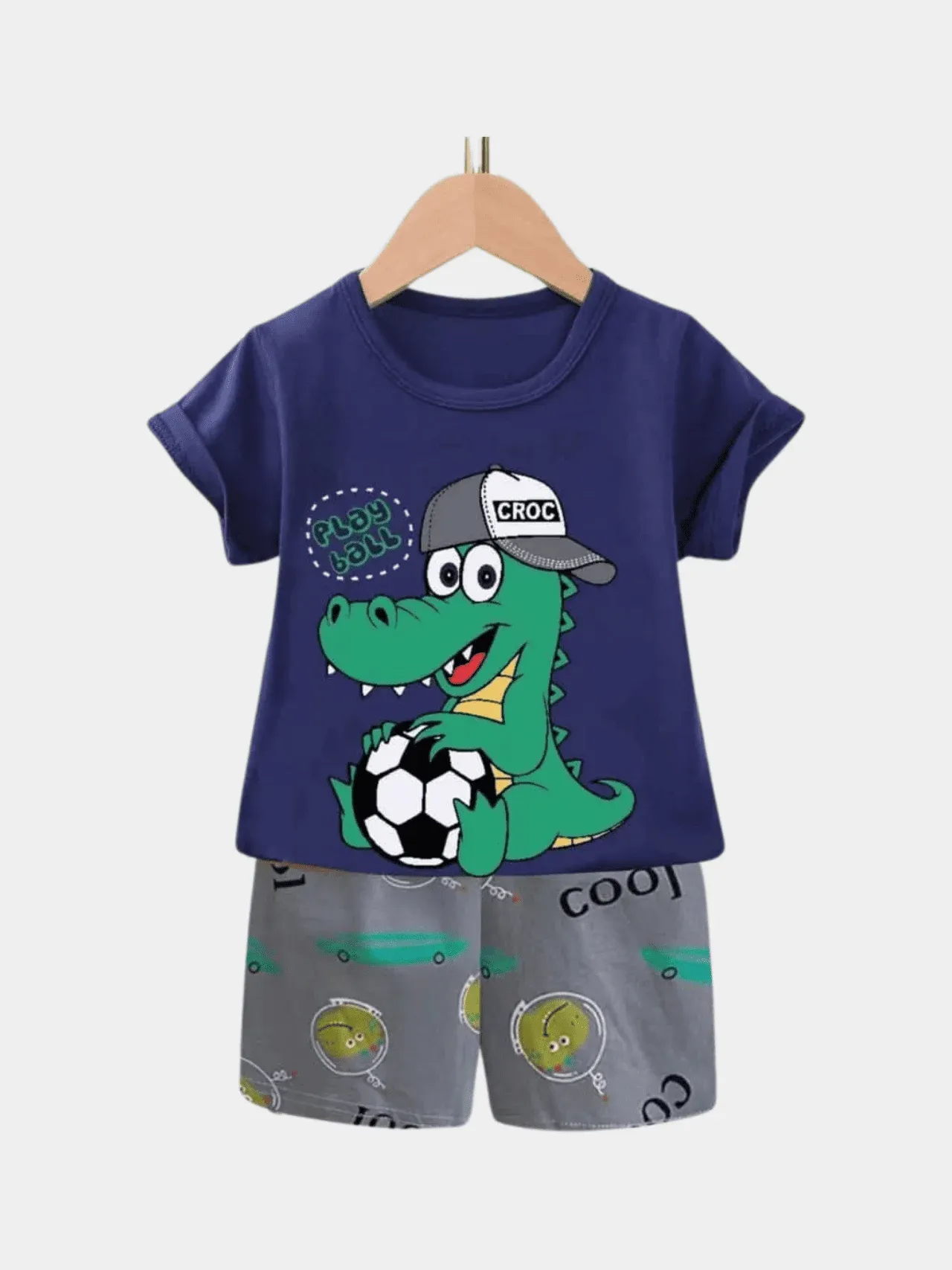 Boys Dino T-shirt & Shorts Set