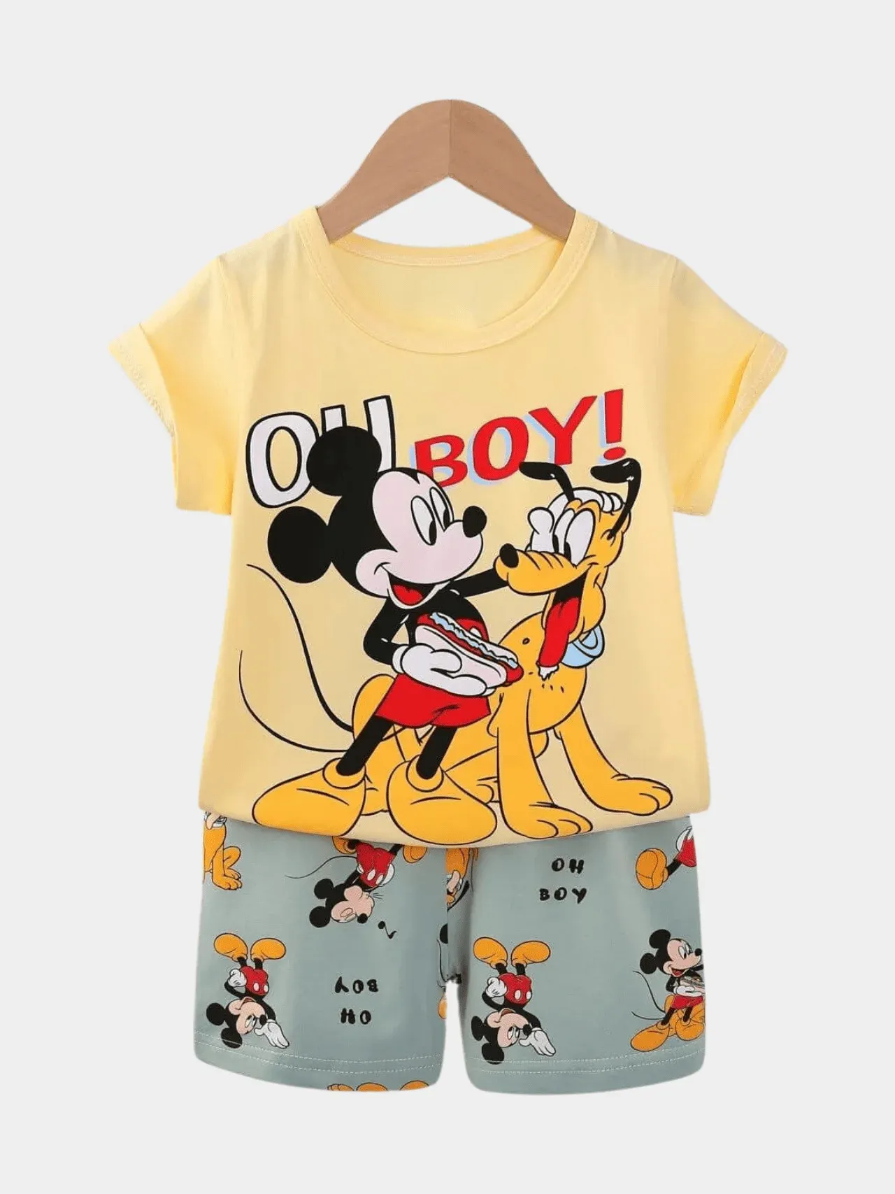 Boys Mickey Yellow T-shirt & Shorts Set