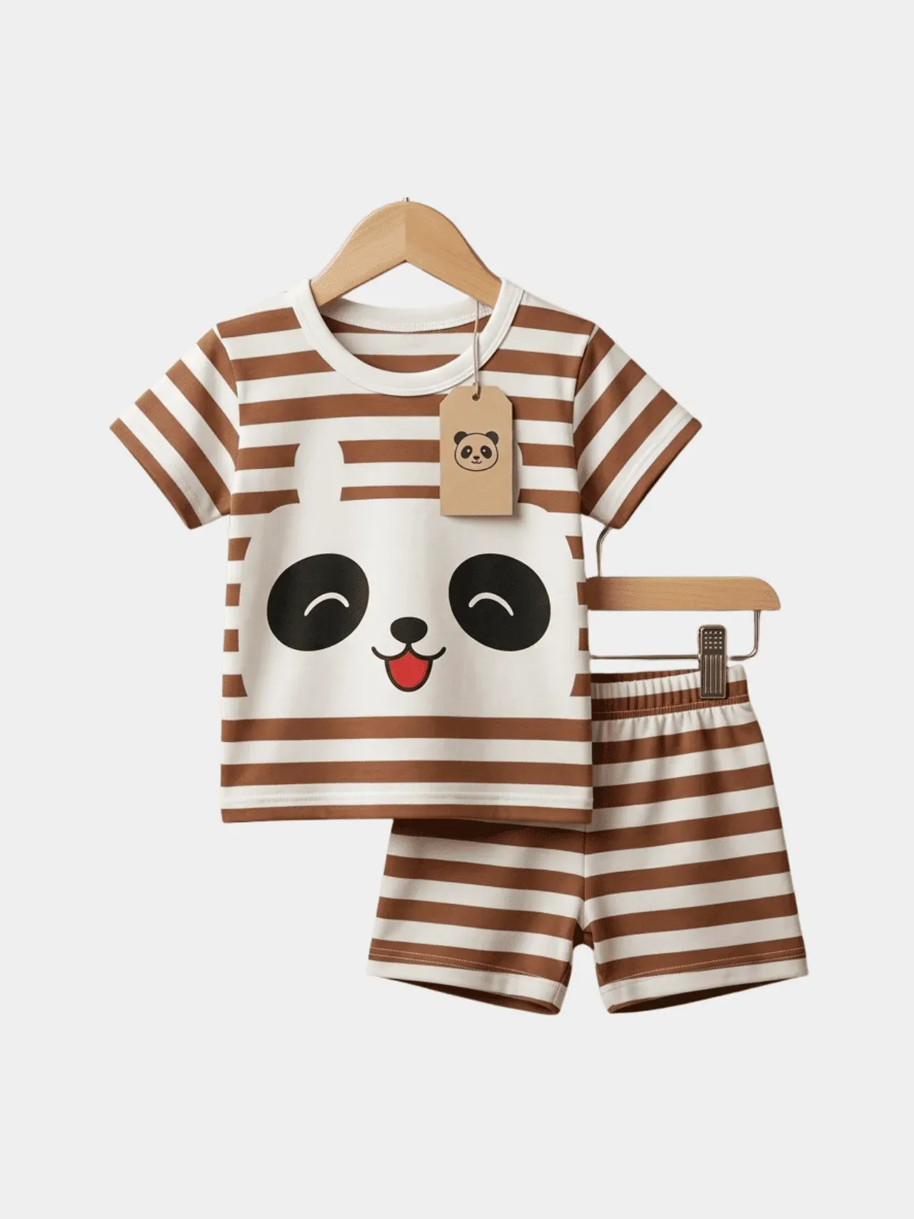 Boys Panda Step T-shirt And Shorts Set