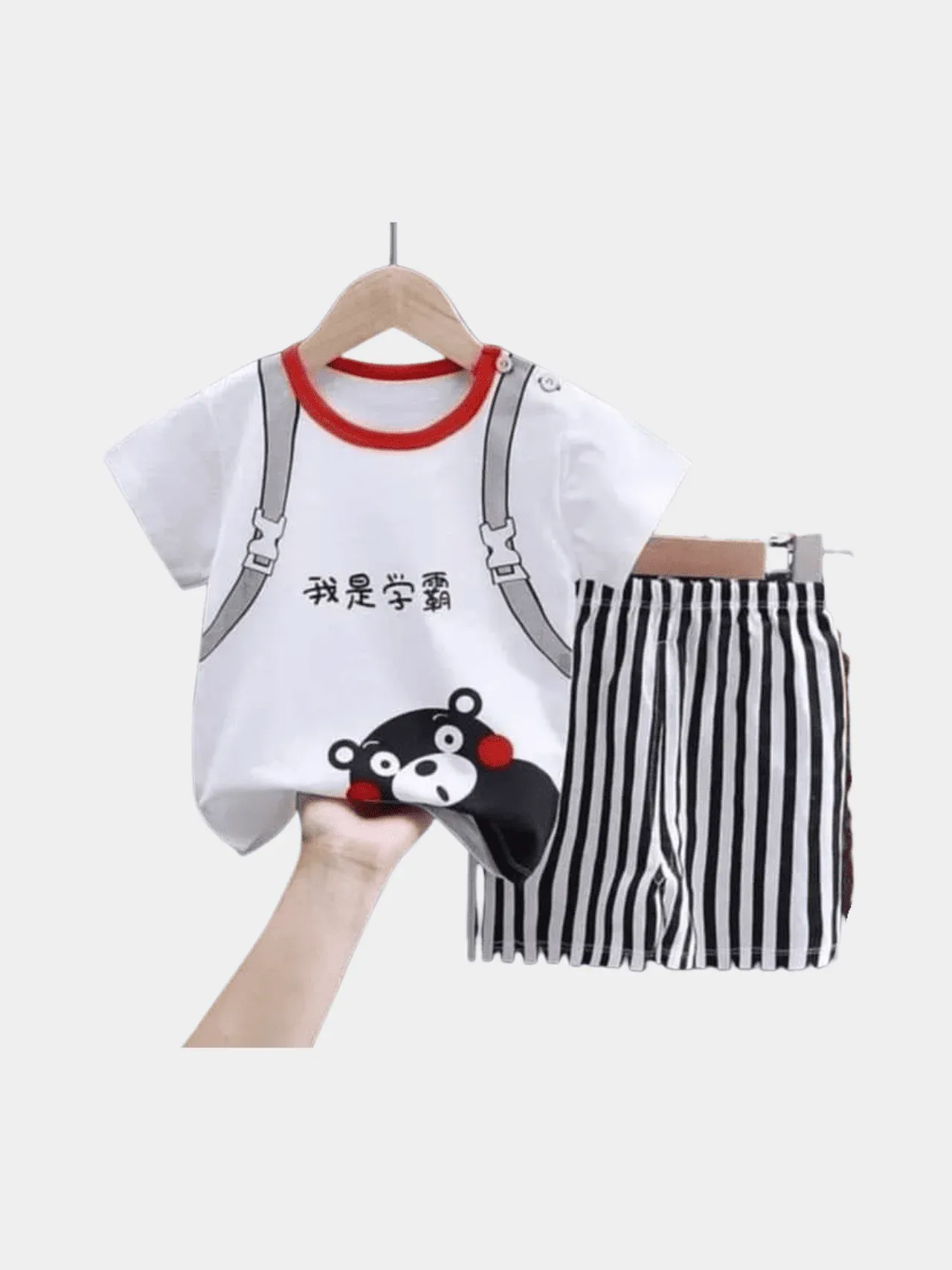 Boys Peek-a-Boo Teddy Bear T-shirt And Shorts Set