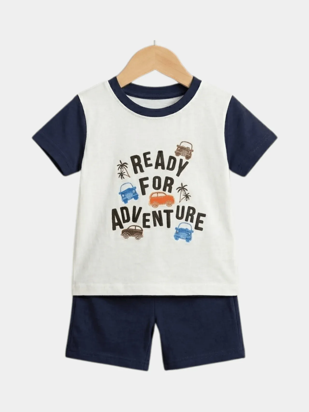 Boys Kids' "Ready For Adventure" Two-Tone T-Shirt & Shorts Set