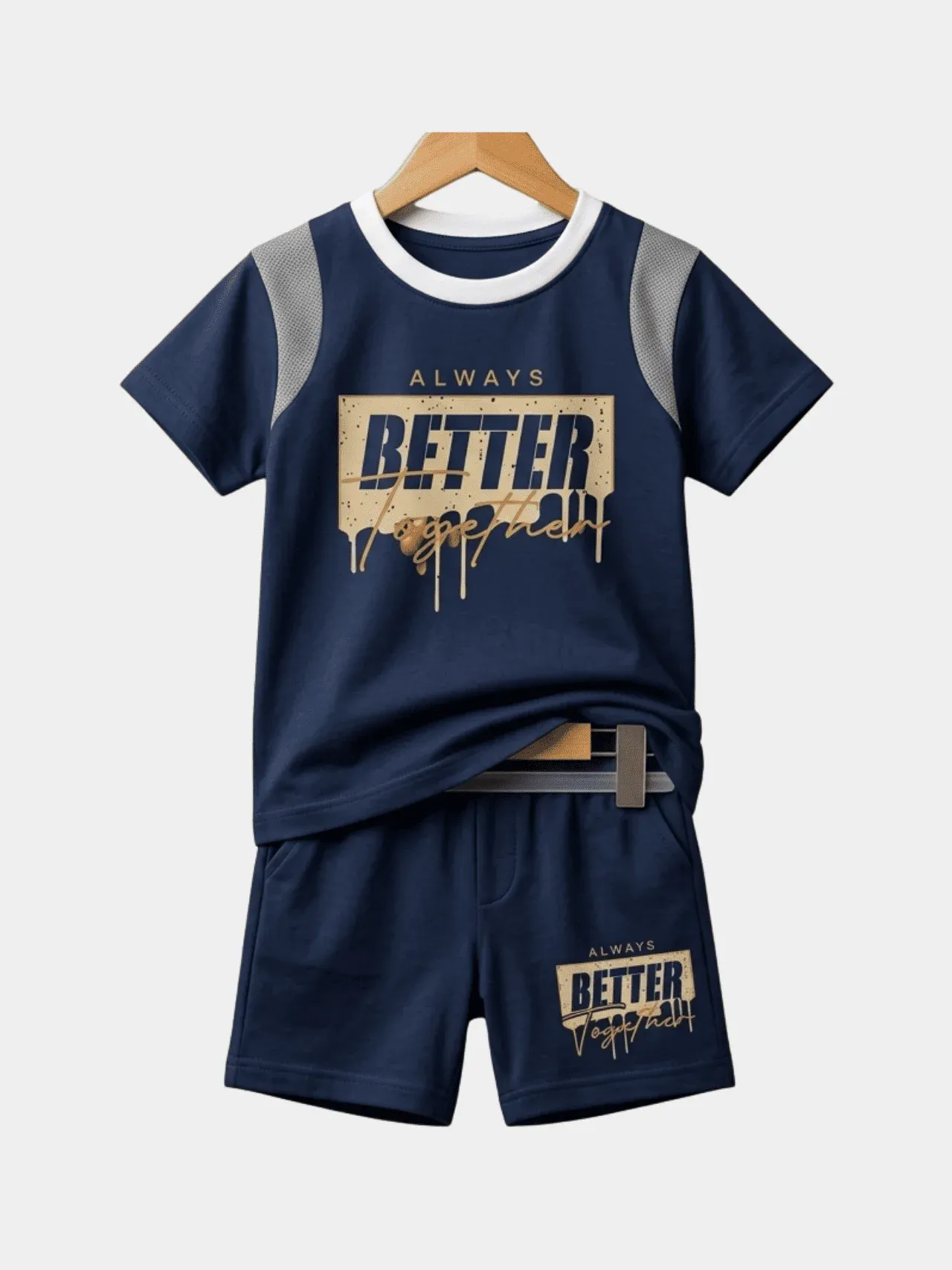 Boys Red n Black T-shirt And Shorts Set