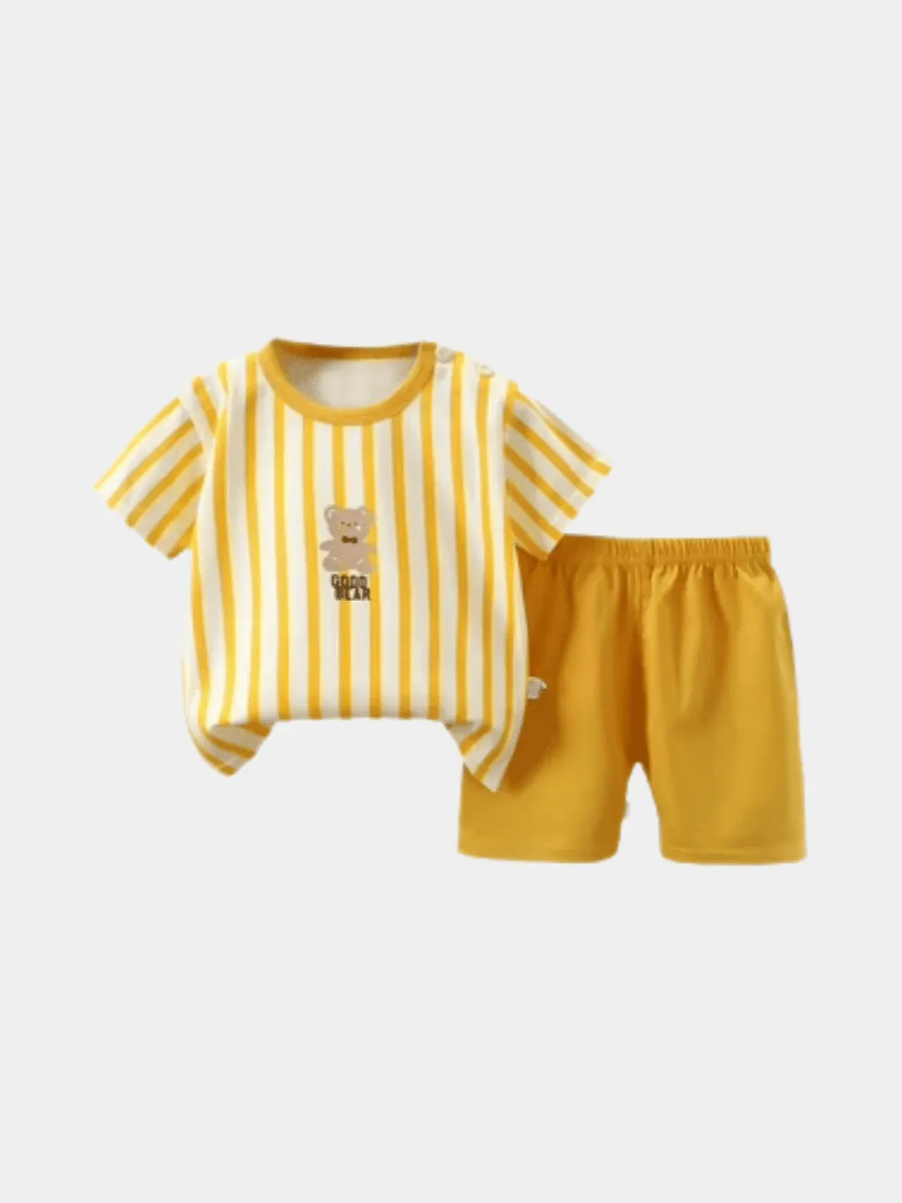 Yellow Stripe Boys T-shirt And Shorts Set