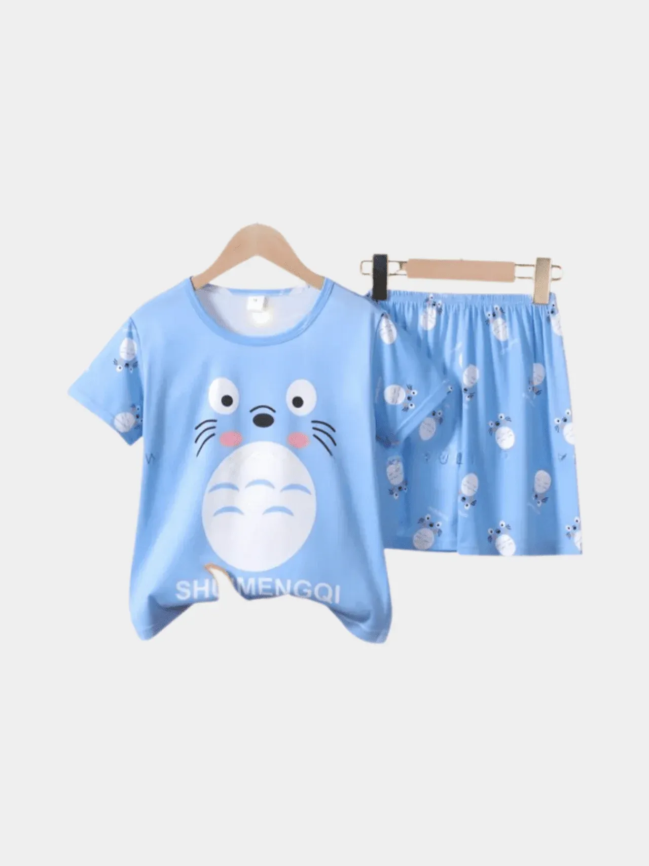 Girls Blue Floral T-shirt And Shorts Set