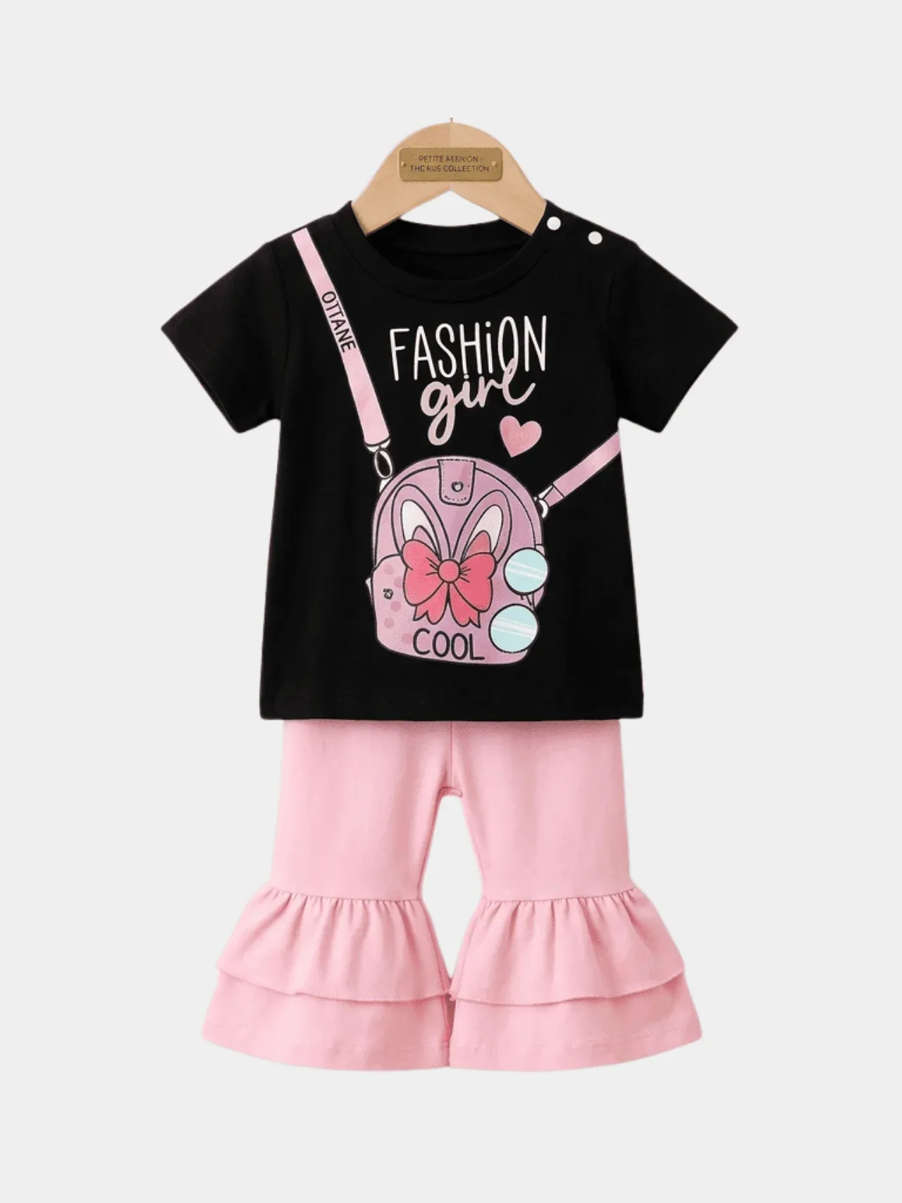 Girls Bow T-shirt And Long Pant Set