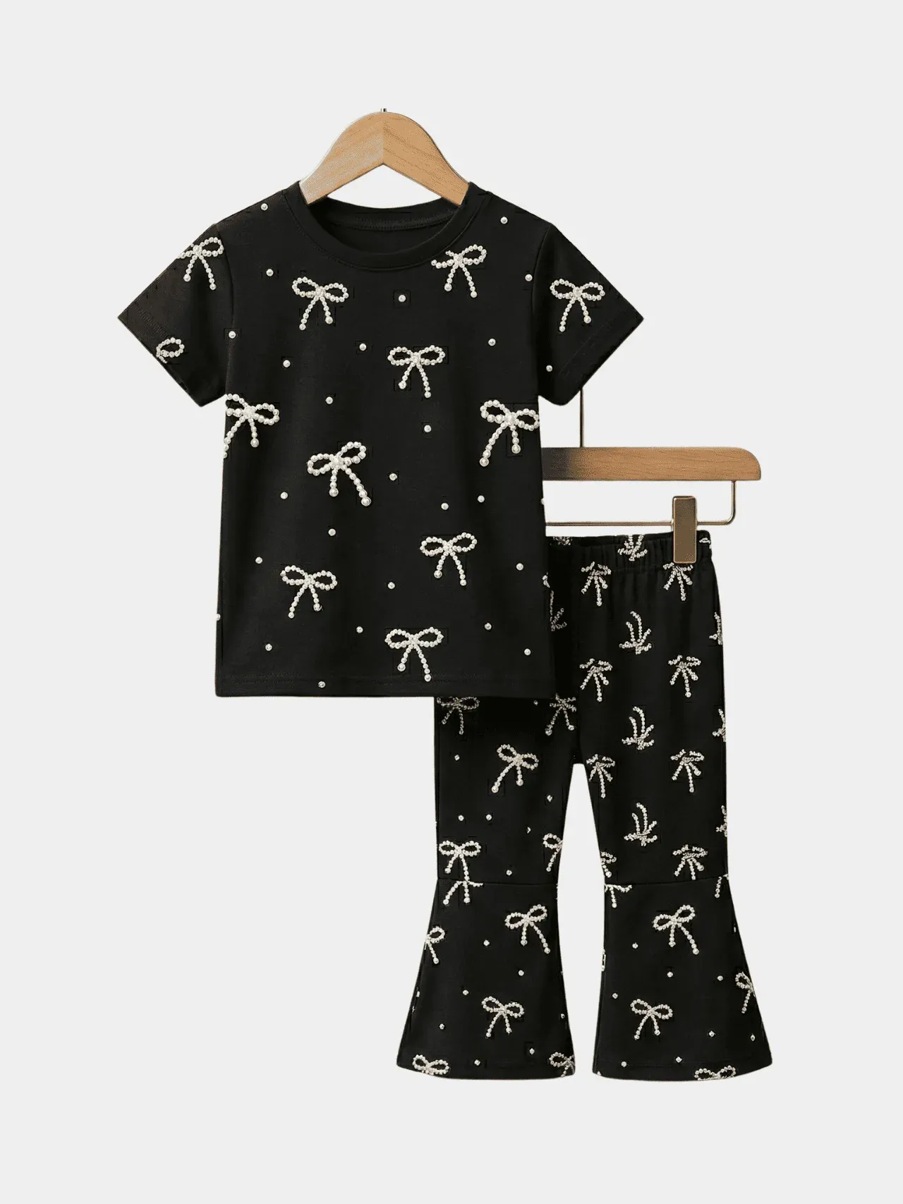 Girls Bow T-shirt And Long Pant Set