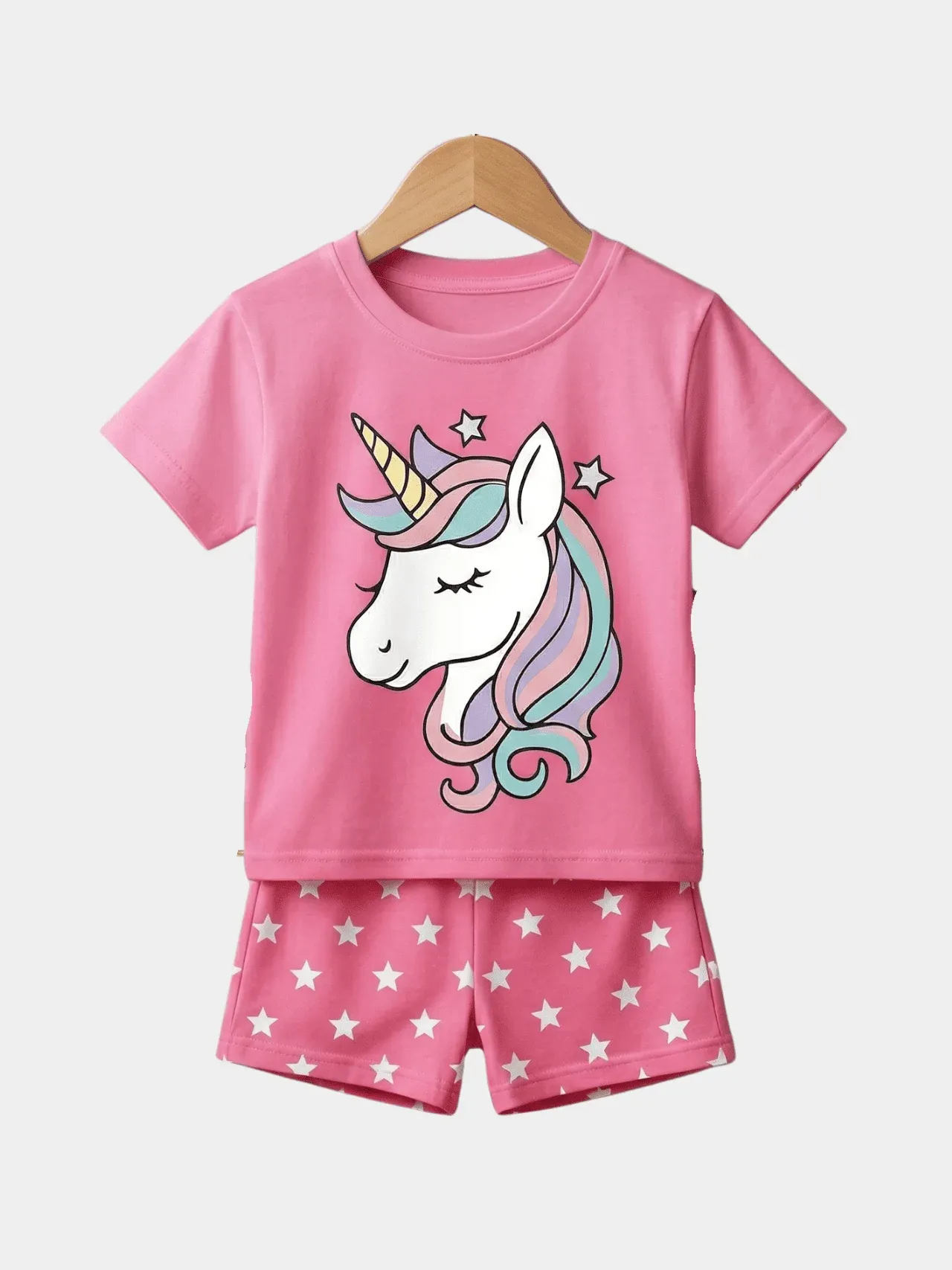 Girls Cat Love T-shirt And Shorts Set