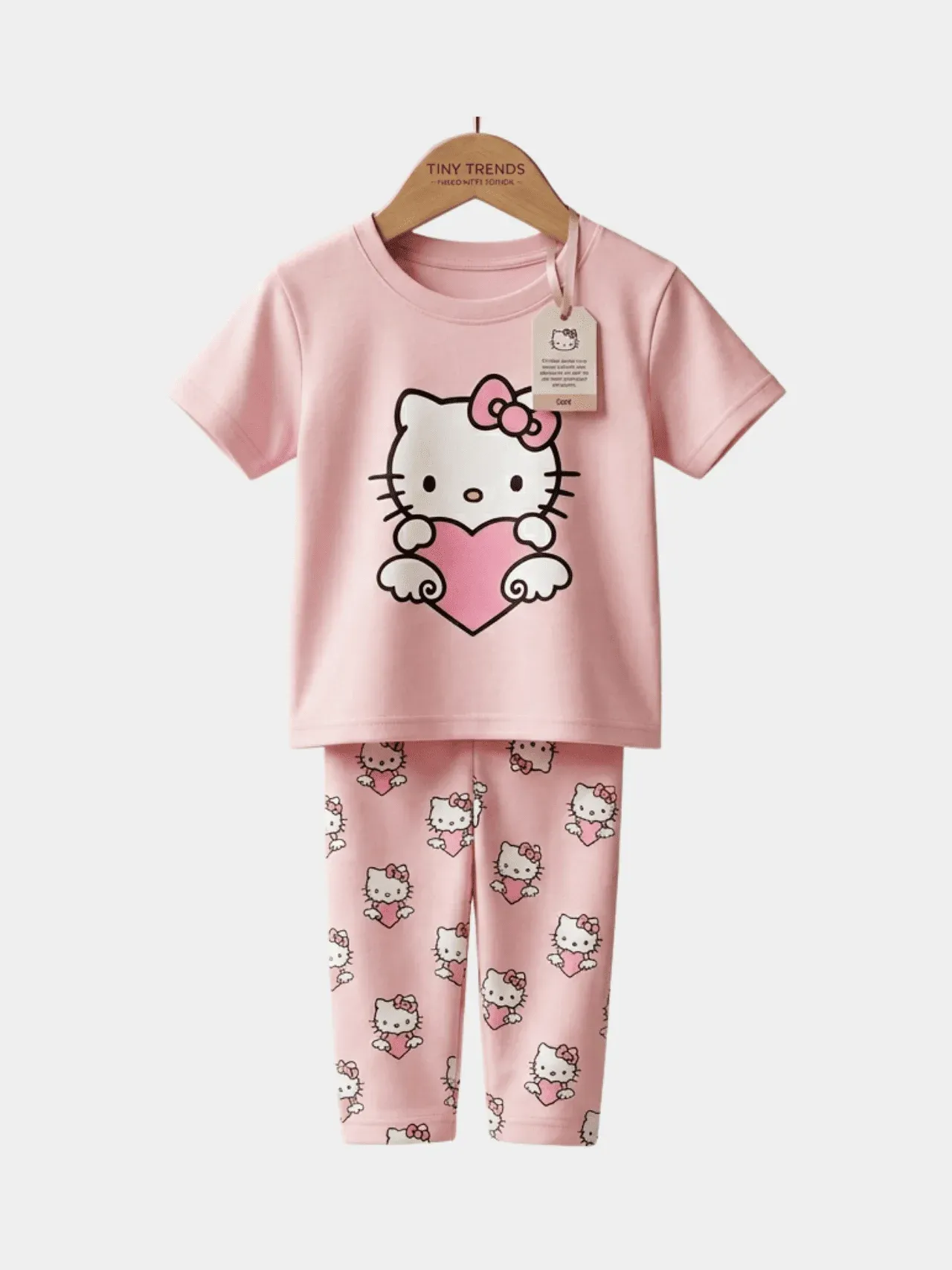 Girls Cat T-shirt And Long Pant Set (6-12yrs)