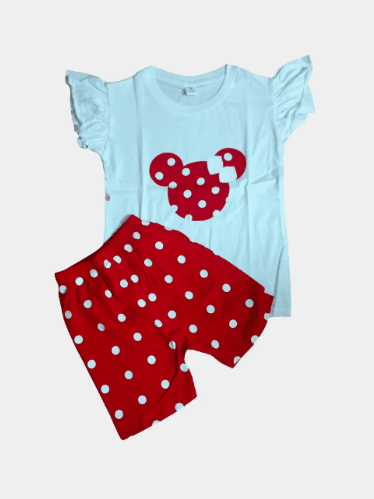 Girls Dot T-shirt And Shorts Set