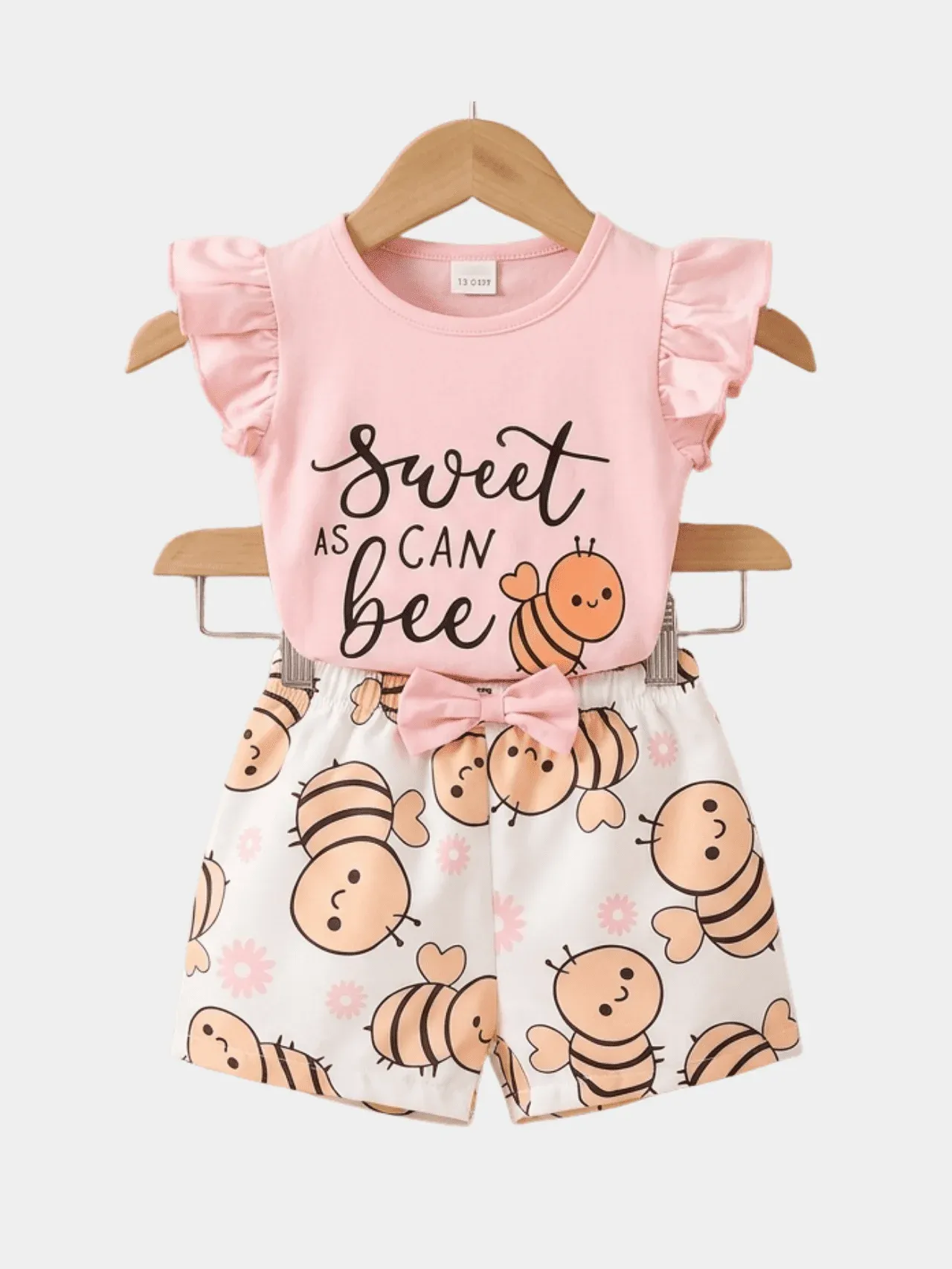 Girls Flowers Purple T-shirt And Shorts Set