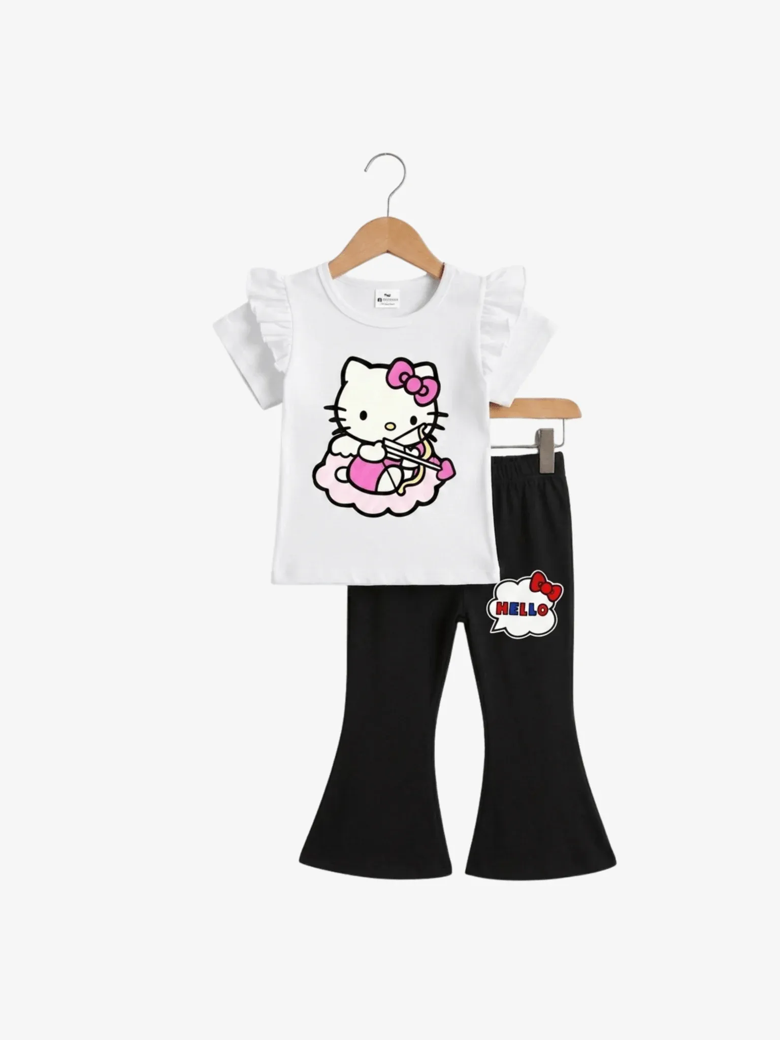 Girls Hello Kitty Cupid Flutter Sleeve Bell-Bottom Set