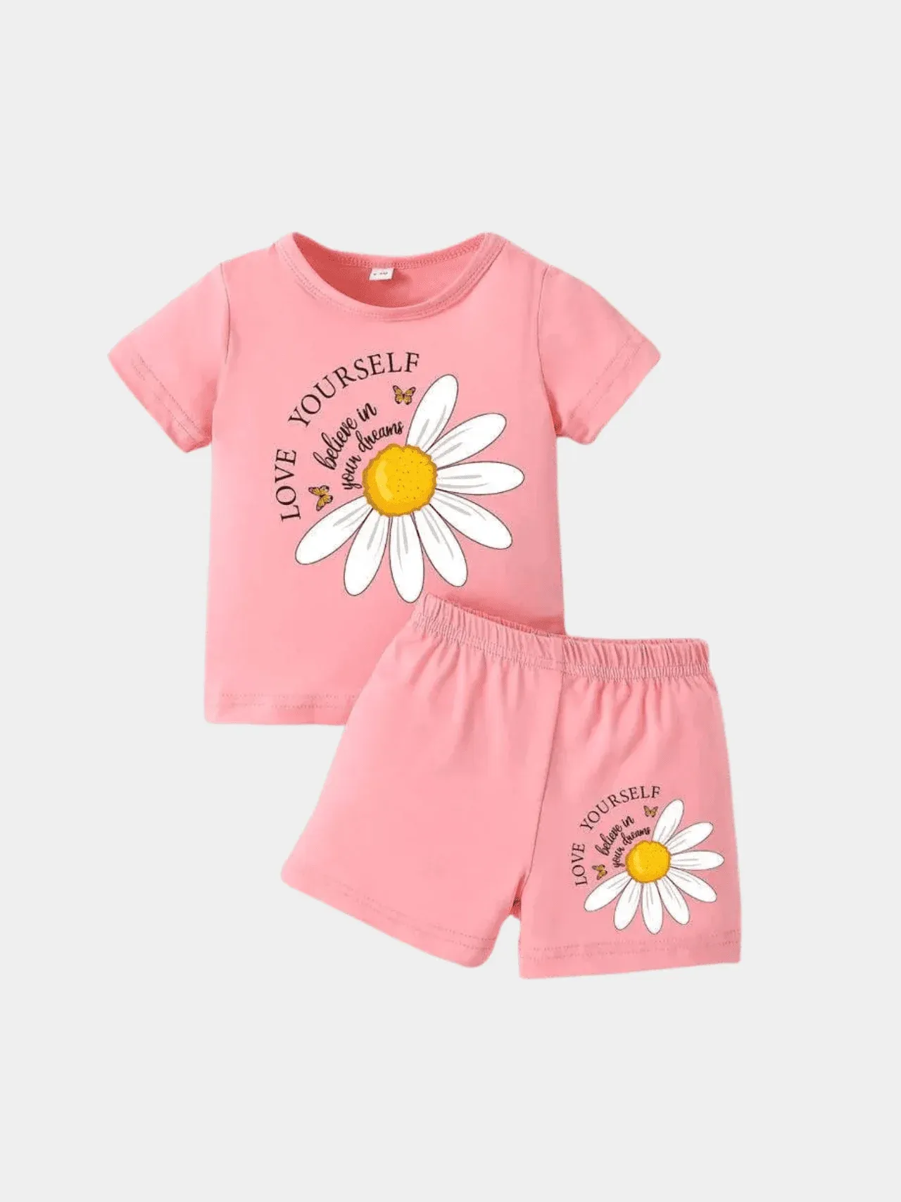 Girls Love Cat Style T-shirt And Shorts Set