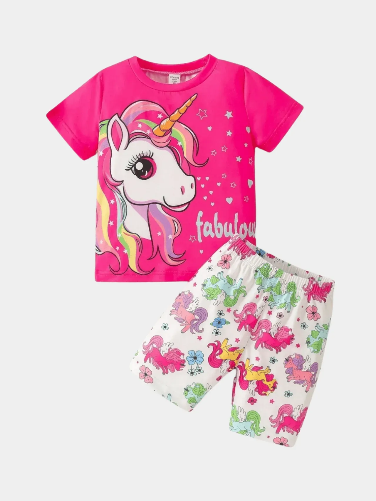 Girls Love Cat Style T-shirt And Shorts Set