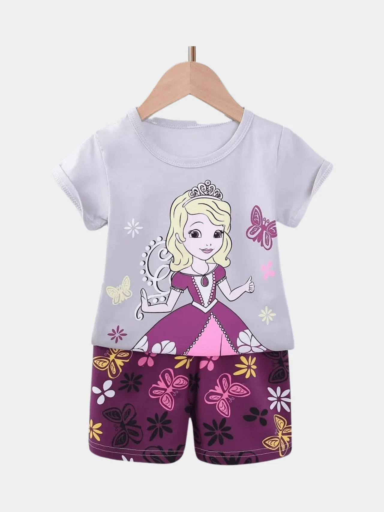Girls Princess T-shirt & Shorts Set